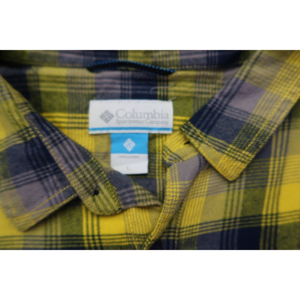Columbia Sportswear Michigan Wolverines Flannel Long Sleeve Shirt Men's L - Picture 5 of 10
